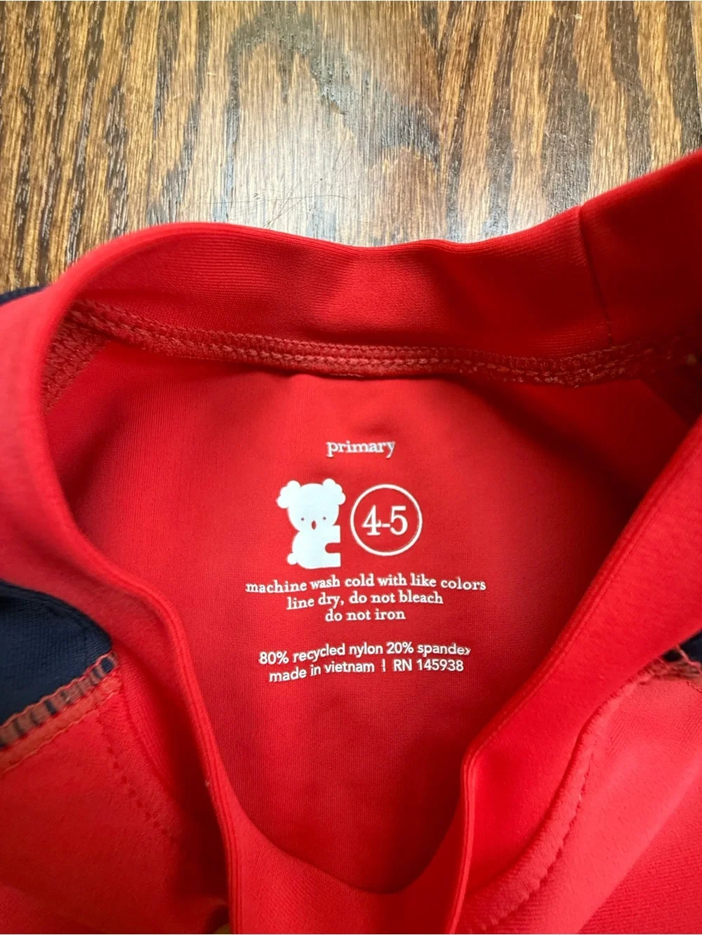 Primary Long Sleeve Rash Guard Swim Shirt 4-5 Years